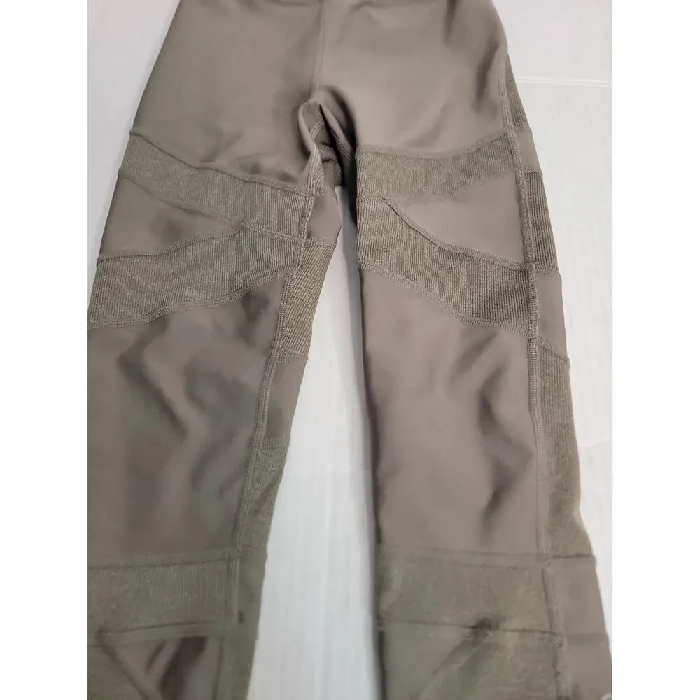 Alo Yoga Olive Branch Green Athletic Athleisure Sporty Level Up Leggings SZ XS